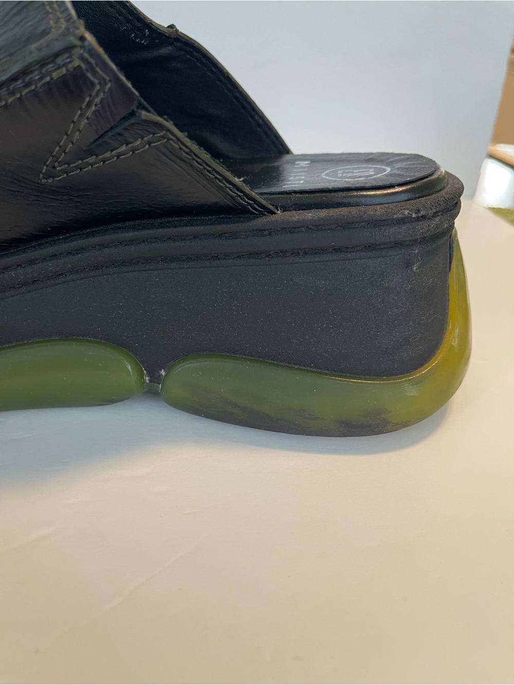 E8 By Miista Brietta Mule Black Leather Chunky Platform Sole Slip-On Size 10 - Picture 12 of 16